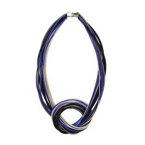 Tigerstars Gorgeous Handcrafted 4 Tone Multi Strand Knot Piano Wire Necklace